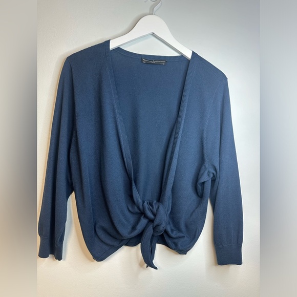 PERUVIAN CONNECTION Blue Pima Cotton Blend  Open Front Cardigan Sweater Size XL - Picture 9 of 14